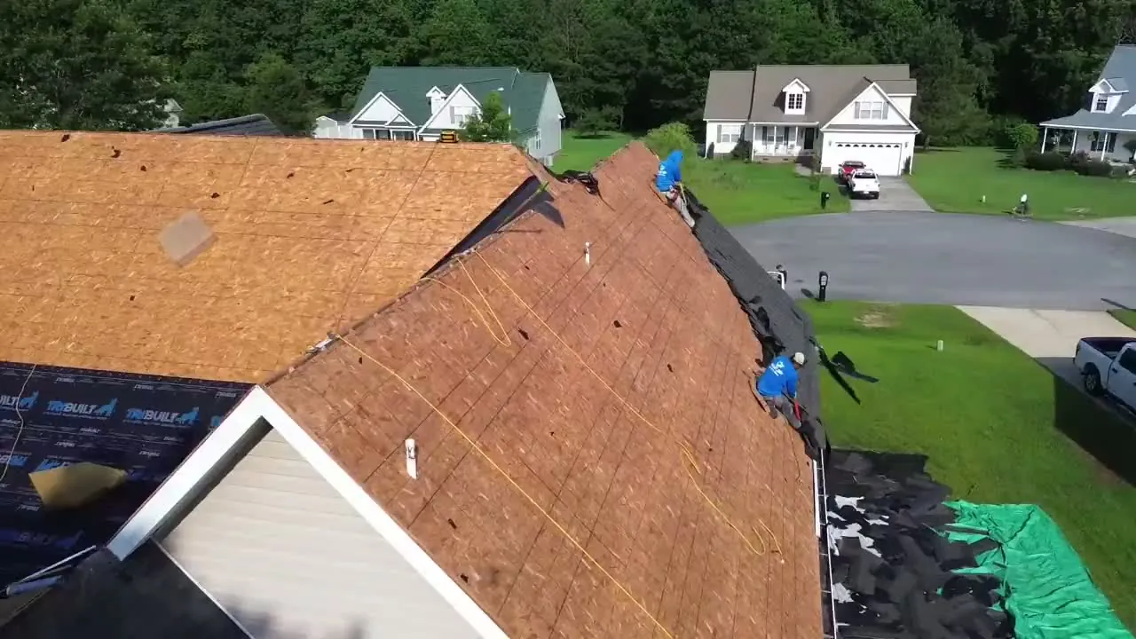Valley Pro Roofing crew replacing a roof in Eastern North Carolina